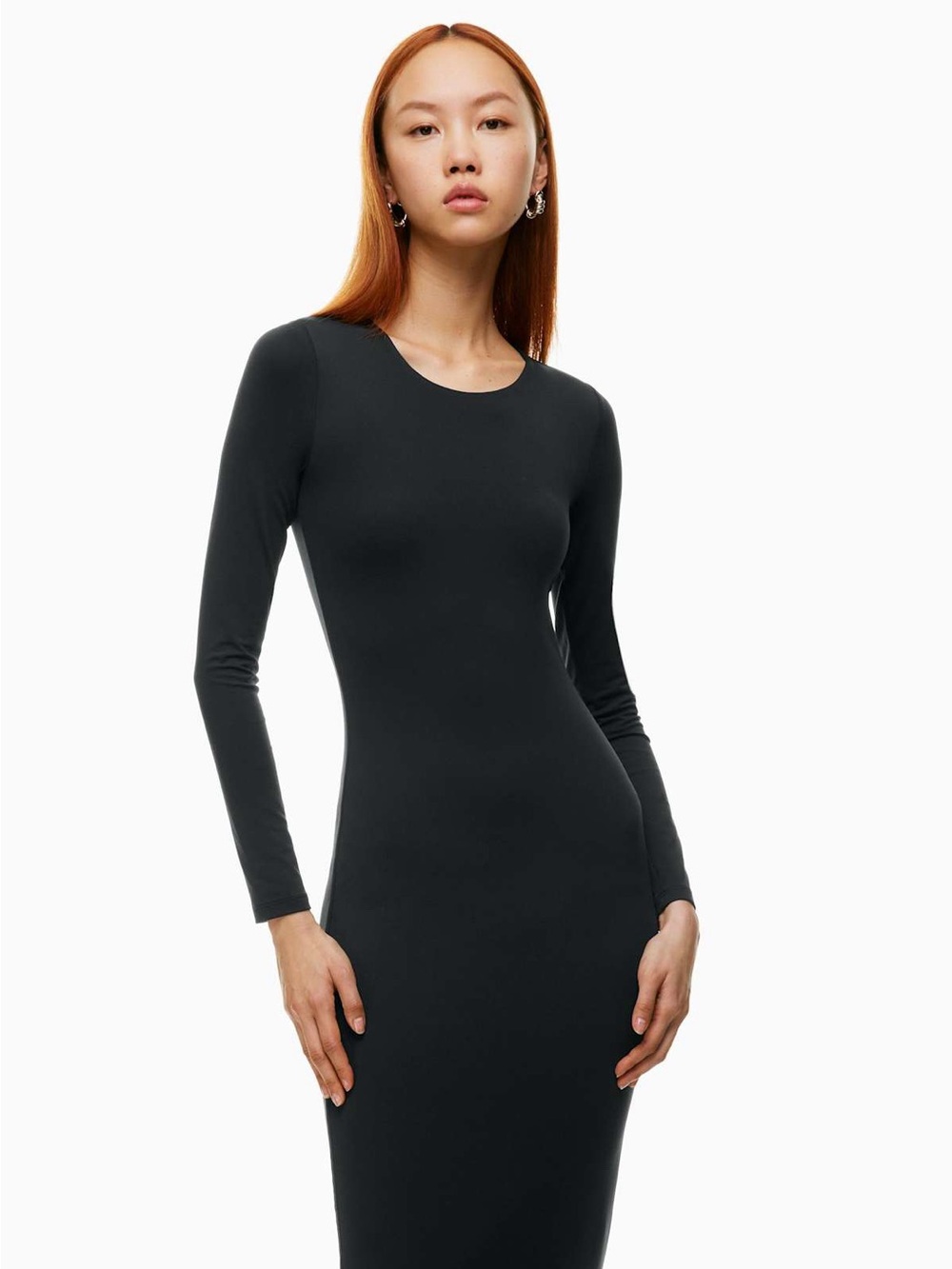 Babaton Contour Crew Longsleeve Midi Dress S